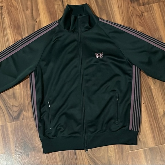 Needles Embroidered Men's Track Jacket - Pine Green - Picture 2 of 6